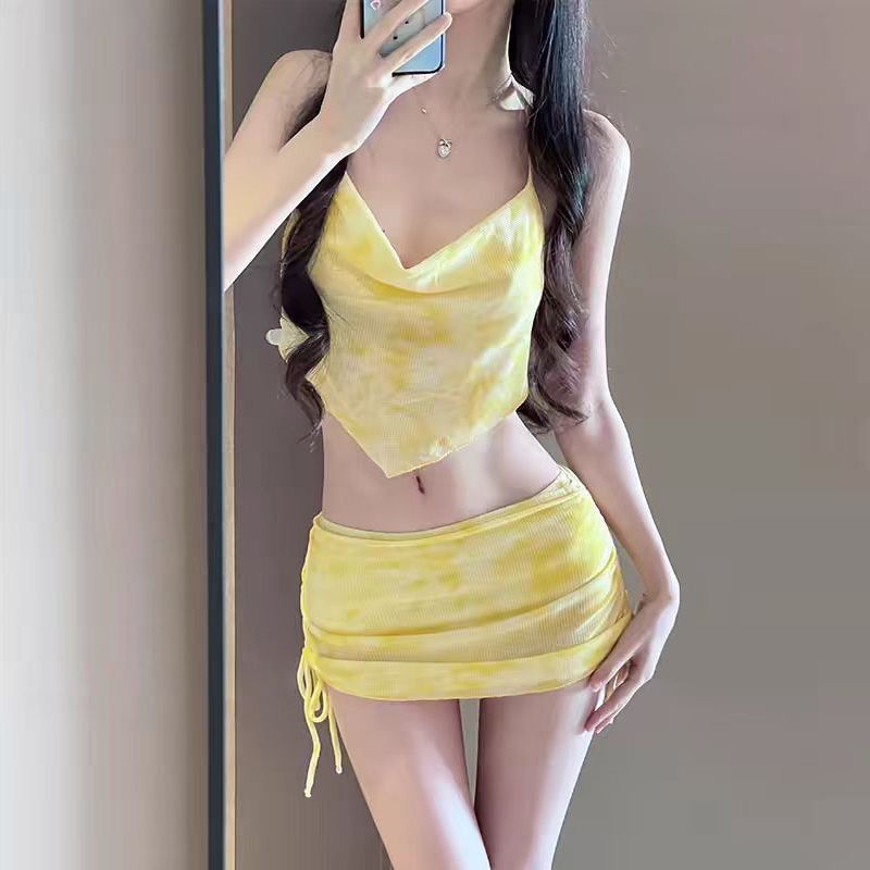 Swimwear - 여름 여성 마카롱 타이다이 비키니 세트