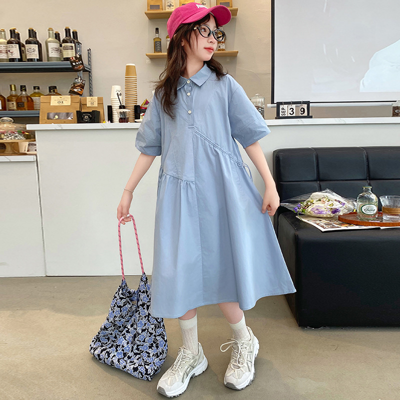 Korean Style A Line Shirt Dress - 한국 아동복 여아 드레스 2025 여름