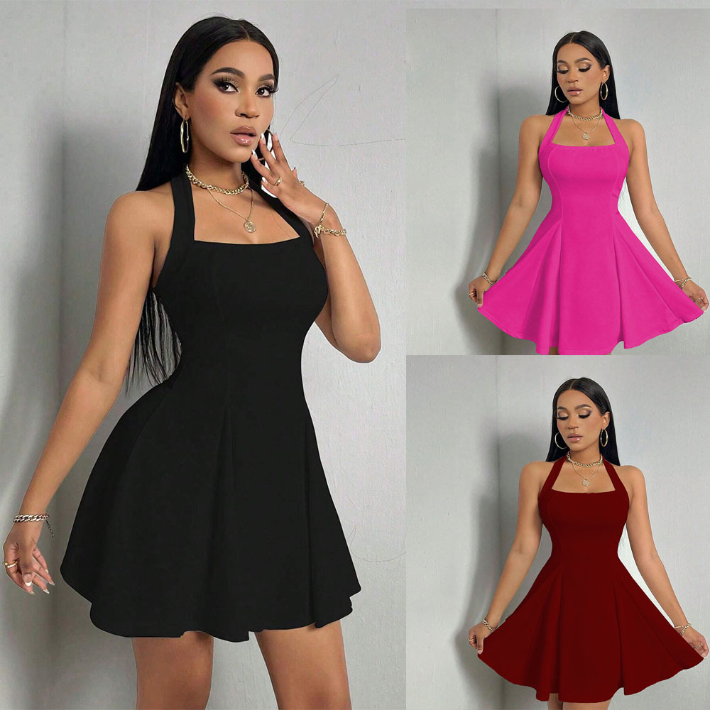 Y2K 신상 여성 섹시 홀터 백리스 허리 슬리밍 A라인 - Y2K Backless Halter Mini Dress 리뷰 및 가격