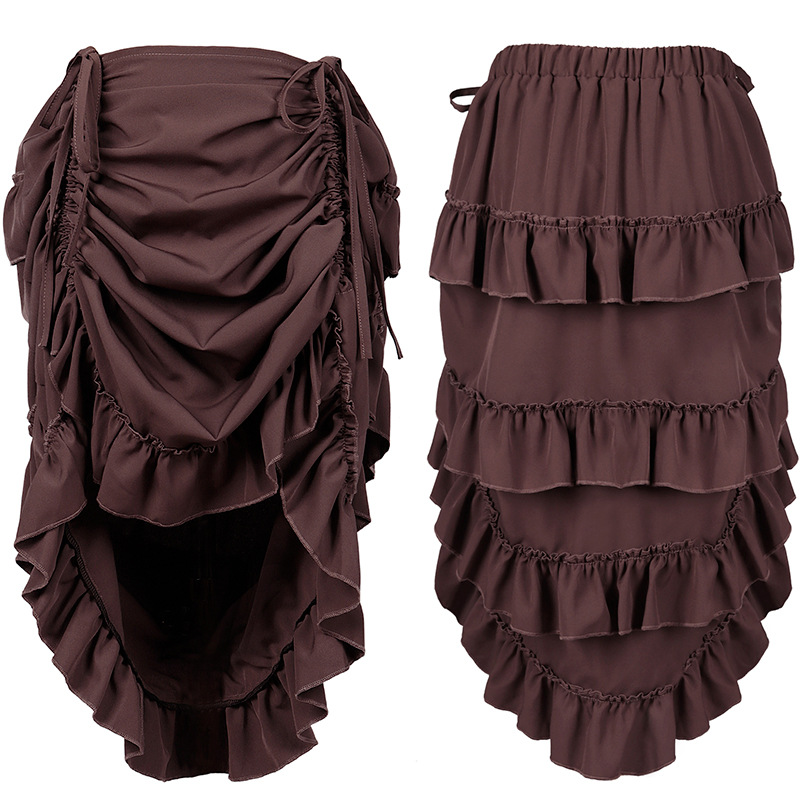 스팀펑크 스타일의 빅토리아 시대 플리츠 코르셋 스커트, - Skirts 리뷰 및 가격