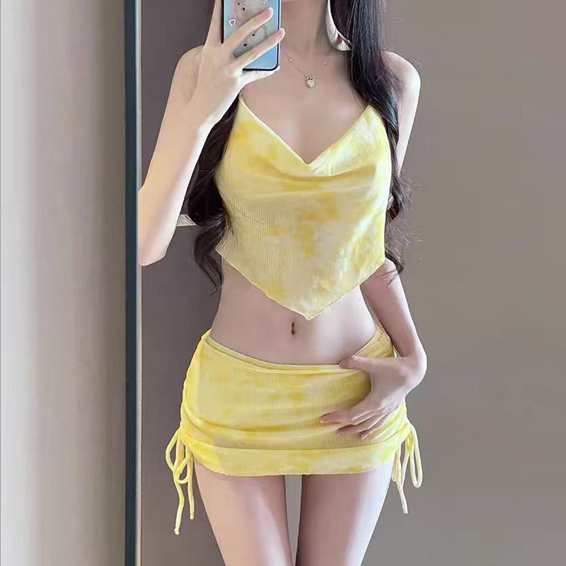 여름 여성 마카롱 타이다이 비키니 세트 백리스 수영복  - Swimwear 리뷰 및 가격