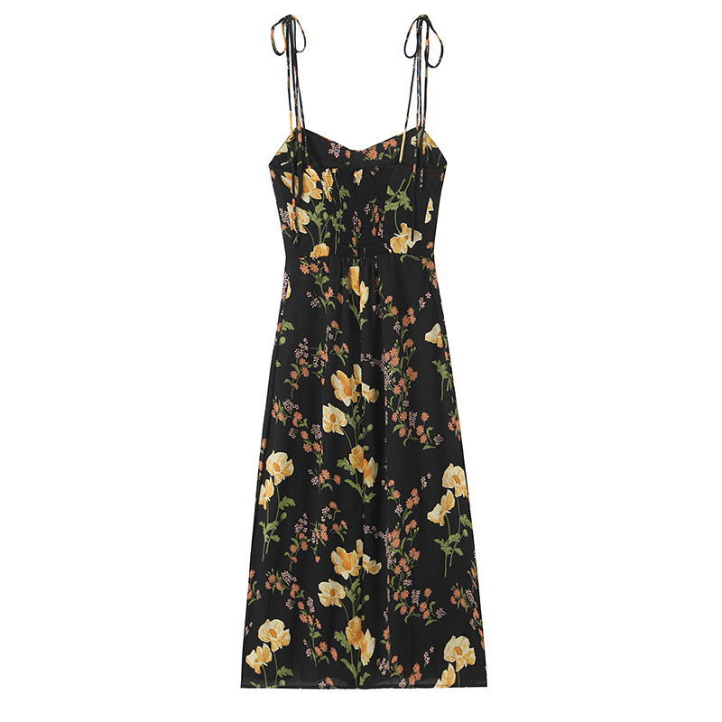 YENKYE 프랑스 스타일 빈티지 꽃 프린트 슬링 드레 - French Vintage Floral Midi Dress 리뷰 및 가격