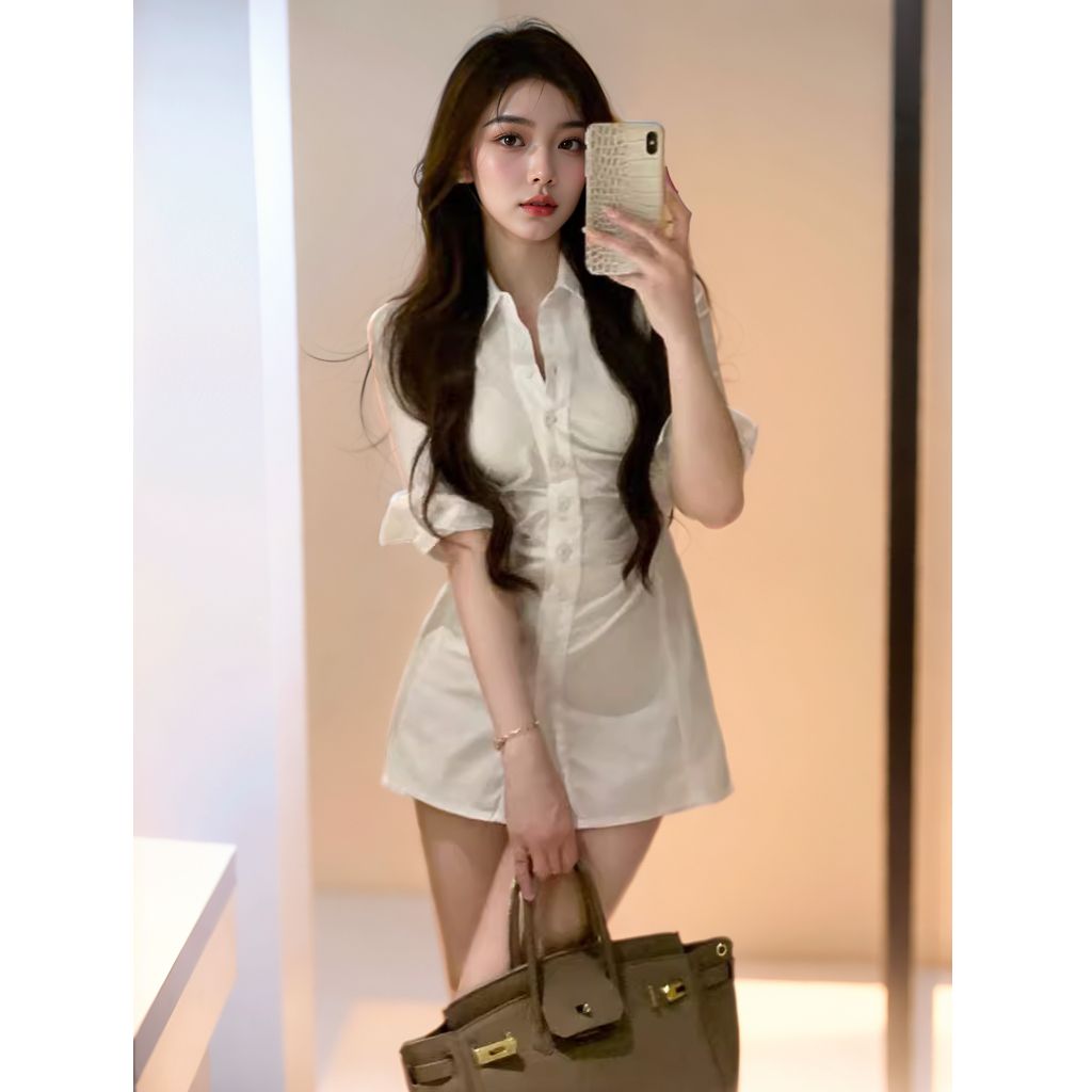 순수한 욕망 한국 스타일 디자인 섹시 셔츠 드레스 여성 - Korean Style A Line Shirt Dress 리뷰 및 가격