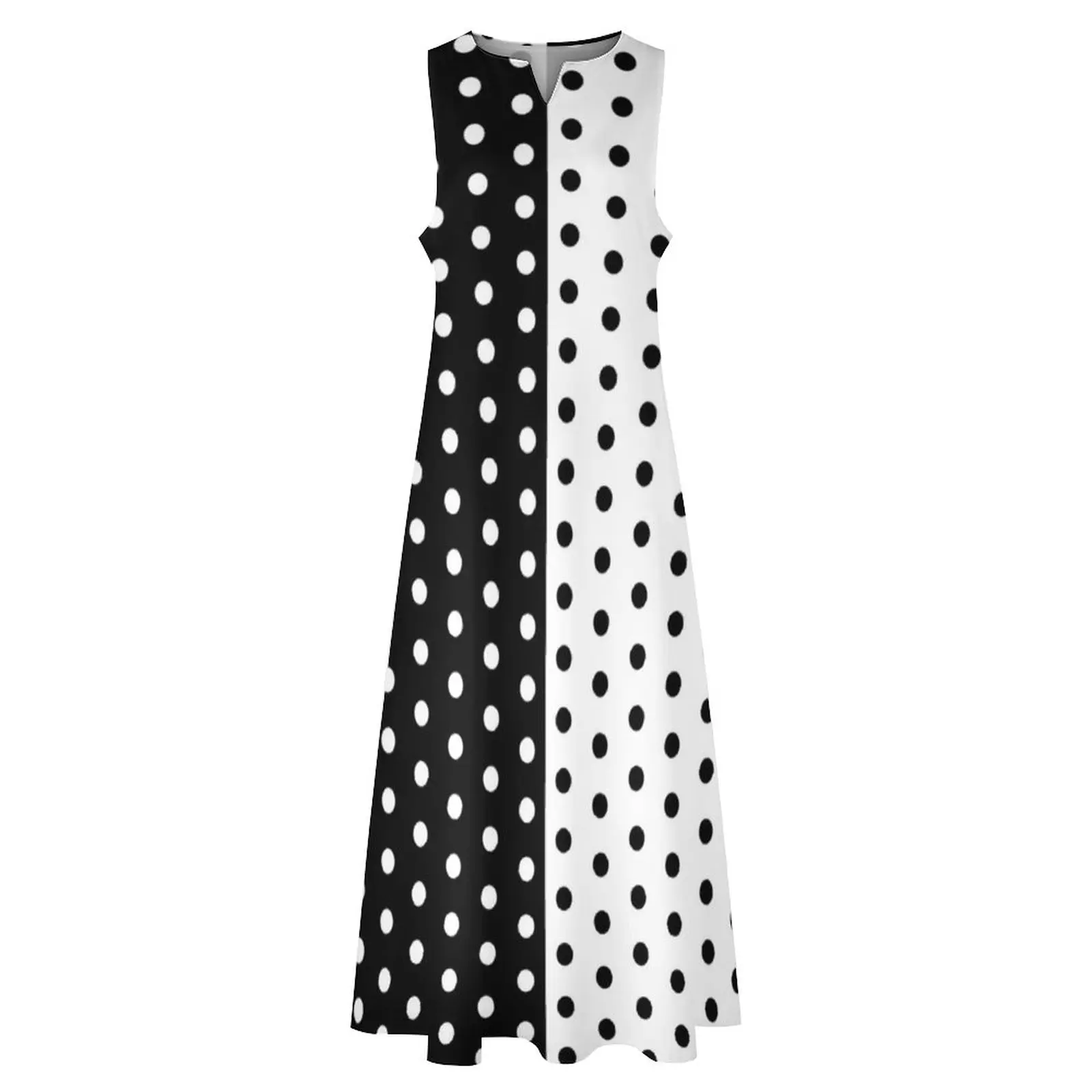 레트로 두 톤 드레스 봄 블랙 화이트 도트 스트리트웨어 - Boho Summer Beach Maxi Dress 리뷰 및 가격